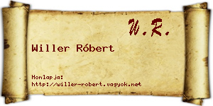 Willer Róbert névjegykártya